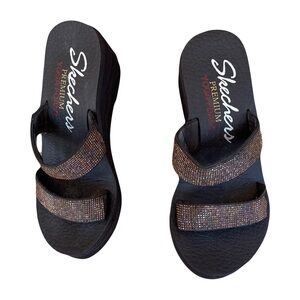 Skechers Brown Bling Slide Sandals 6